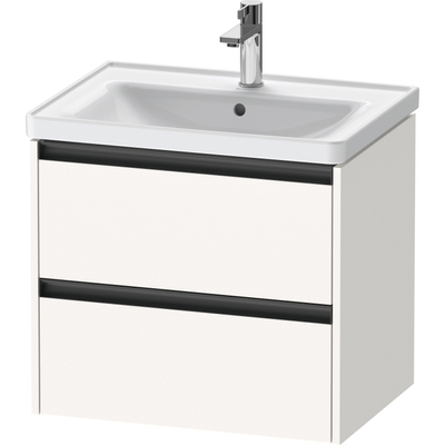 Duravit Ketho.2 Wastafelonderbouwkast - met 2 laden - 63.4x45.5x54.9cm - met grepen antraciet - wit supermat