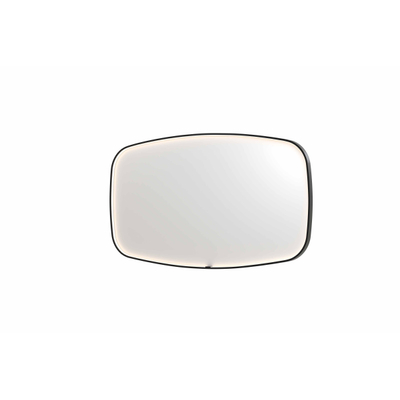 INK SP31 spiegel - 140x4x80cm contour in stalen kader incl dir LED - verwarming - color changing - dimbaar en schakelaar - geborsteld metal black