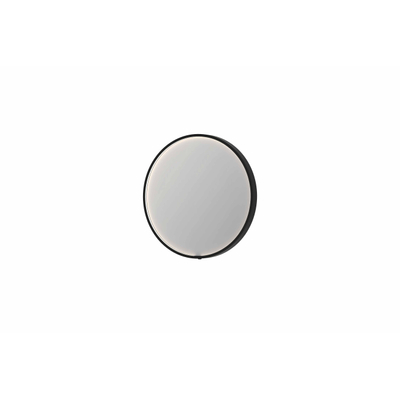 INK SP24 miroir - 60x4x60cm rond en cadre en acier incl dir LED - chauffage - changement de couleur - dimmable et interrupteur - métal noir brossé