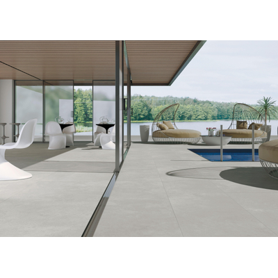 Terravito Velaro carreau d'extérieur - 60x60cm - rectifié - aspect béton - Pearl mat (gris)