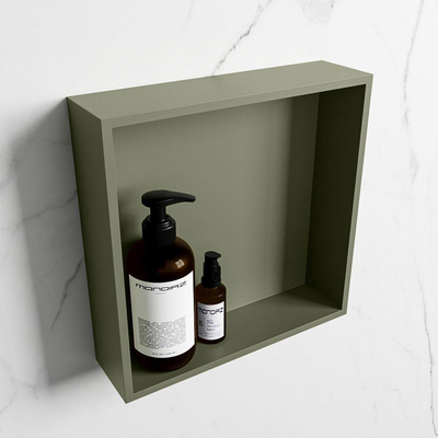 Mondiaz Easy nis 29.5x29.5x8cm - inbouw/opbouw - 1 open vak - Solid surface - Army