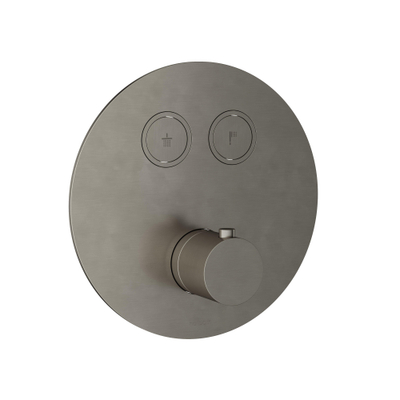 Hotbath Cobber Afbouwdeel inbouwthermostaat - met 2 pushbuttons - geborsteld nikkel (RVS)