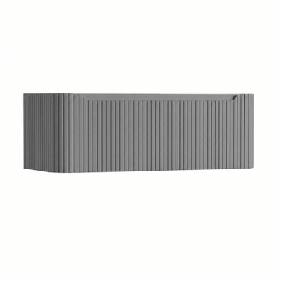 H&R Badmeubelen Juice Wastafelonderkast - 120x45x40cm - afgeronde hoeken - 3D-front - 1 lade - geïntegreerde greep - stone grey mat