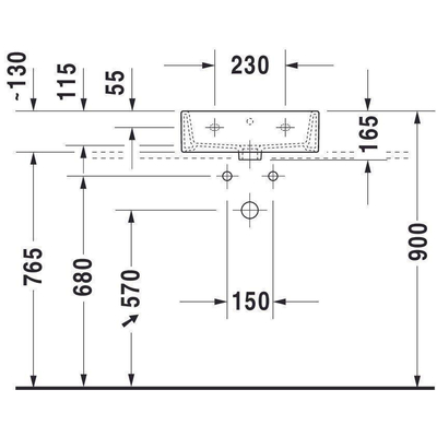 Duravit Vero Air Lavabo pour WC - 45x35cm - à poser - 1 trou de robinet - avec trop-plein - meulé - blanc