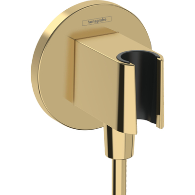 Hansgrohe FixFit S wandaansluitbocht - met handdouchehouder - polished gold optic (goud)