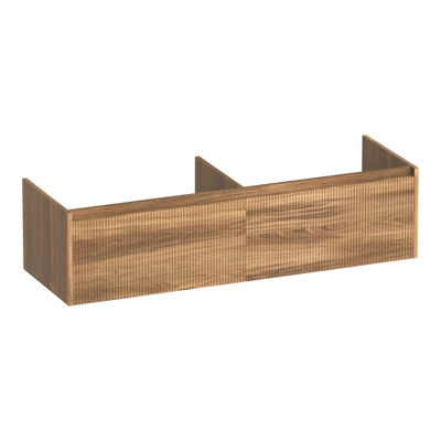 BRAUER Embrace Wavy wastafelonderkast 140 2 softclose lades - greeploos - 2 sifon uitsparingen - Honey