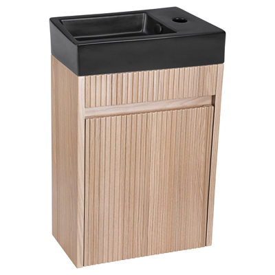 Differnz Hura Lavabo lave-mains - 40x22x11,5cm - céramique - noir