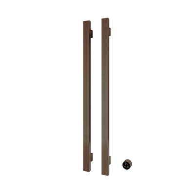 Hotbath &MORE Handdoekradiator - 38x115cm - vierkant - 2 stangen - verticaal - met schakelaar - tuscan bronze