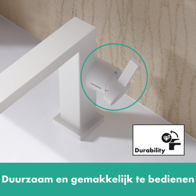 Hansgrohe Tecturis E 1 greeps wastafelkraan - 110 Fine - coolstart - zonder waste set - mat wit