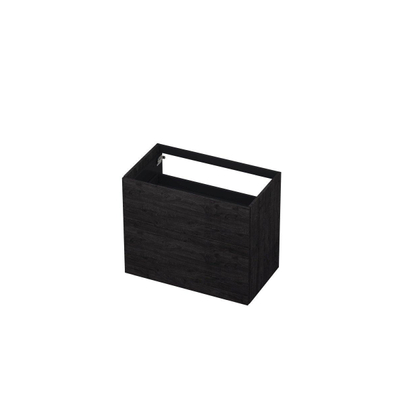 INK P2o Meuble sous-lavabo - 80x45x65cm - 2 tiroirs - push to open - avec façades rapportées droites - MFC - chêne anthracite