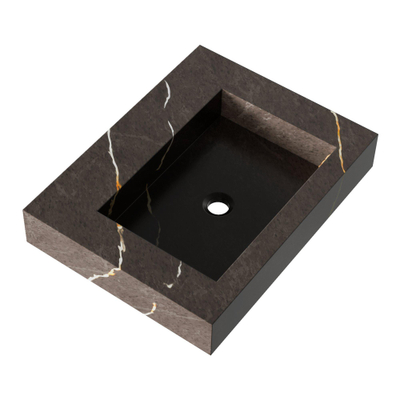 BRAUER Artificial Marble Lavabo pour meuble - 59.6x10.5x45.7cm - sans trop-plein - 1 vasque - sans trou de robinet - composite - Copper Brown