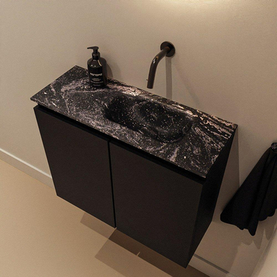 MONDIAZ TURE-DLUX 60cm toiletmeubel Urban. EDEN wastafel Lava positie rechts. Zonder kraangat.