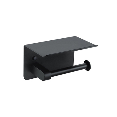 Fortifura Calvi toilet accessoireset - zeepdispenser - toiletrolhouder - met plateau - mat zwart