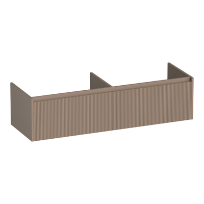BRAUER Embrace Wavy wastafelonderkast 140 2 softclose lades - greeploos - 2 sifon uitsparingen - mat mokka