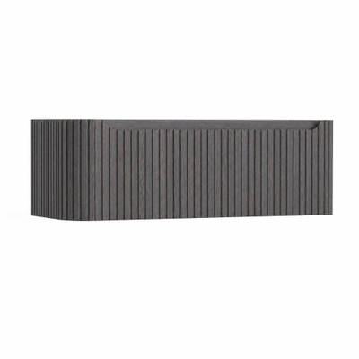H&R Badmeubelen Juice Wastafelonderkast - 120x45x40cm - linkerhoek afgerond - 3D-front - 1 lade - geïntegreerde greep - wenge