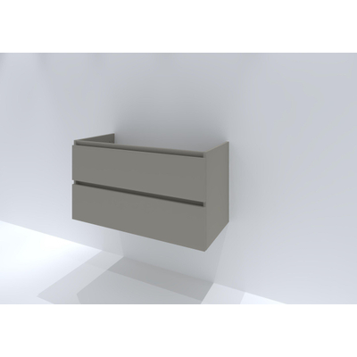 H&R Badmeubelen Infinity Wastafelonderkast - 100x44.8x55cm - 2 lades - greeploos - beige mat