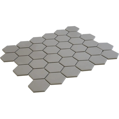 The Mosaic Factory London mozaïektegel - 28.2x32.1cm - wand en vloertegel - Zeshoek/Hexagon - Porselein Grey Mat