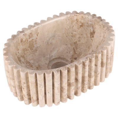 Differnz Ribba waskom - 30x20x12cm - marmer - beige