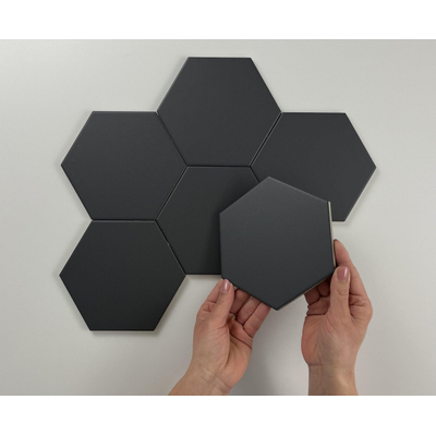 Cifre Ceramica Hexagon Timeless Carrelage mural en sol hexagonal 15x17cm Vintage noir mat