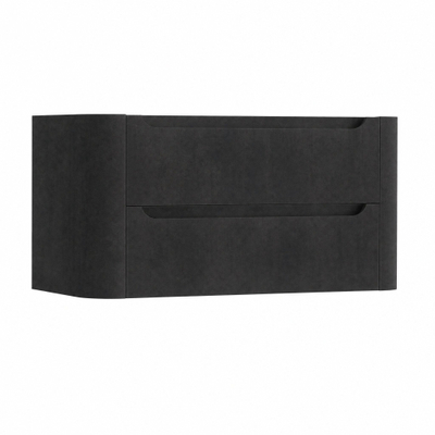 H&R Badmeubelen Juice Meuble sous-vasque - 100x45x50cm - angles arrondis - 2 tiroirs - poignée intégrée - basalte