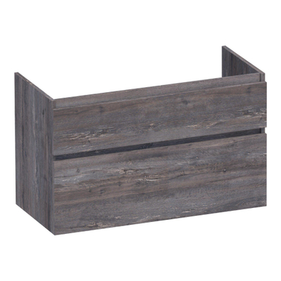 BRAUER Delight wastafelonderkast - 100x46x60cm - 2 softclose lades - greeploos - 1 sifon uitsparing - Driftwood