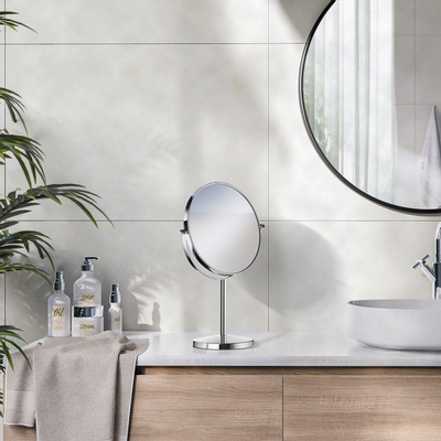 Smedbo Miroir cosmétique - debout - 17cm - 7x grossissant - Laiton - Chrome