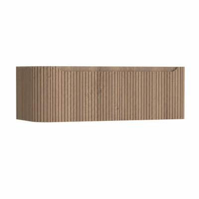 H&R Badmeubelen Juice Wastafelonderkast - 120x45x40cm - linkerhoek afgerond - 3D-front - 2 lades - geïntegreerde greep - charleston