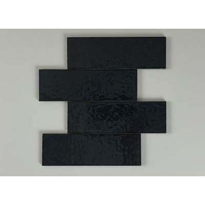 SAMPLE Terravito Nocino wandtegel - 6x18.6cm - Mercury glans (antraciet)