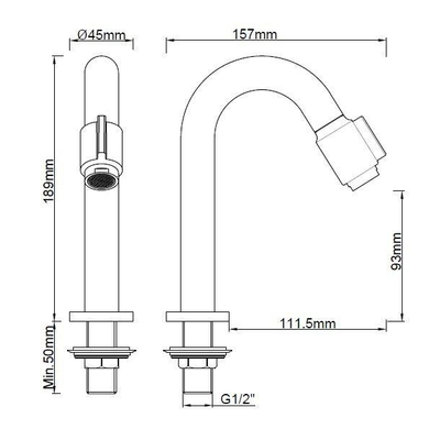 Wiesbaden Caral Victoria fonteinkraan 1/2'' geborsteld messing PVD