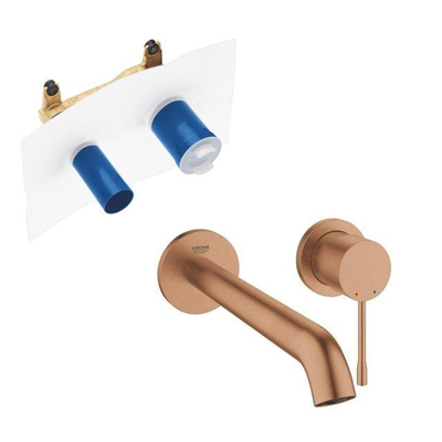 Grohe Essence New Wastafelkraan Inbouw - uitloop 23cm - L-size - inclusief inbouwdeel - brushed warm sunset (koper)