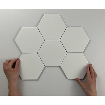 ÉCHANTILLON Cifre Cerámica Hexagon Timeless Carreau de sol et de mur Blanc Mat Vintage Mat Blanc