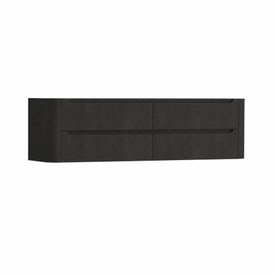 H&R Badmeubelen Juice Wastafelonderkast - 180x45x50cm - afgeronde hoeken - 4 lades - geïntegreerde greep - basalt