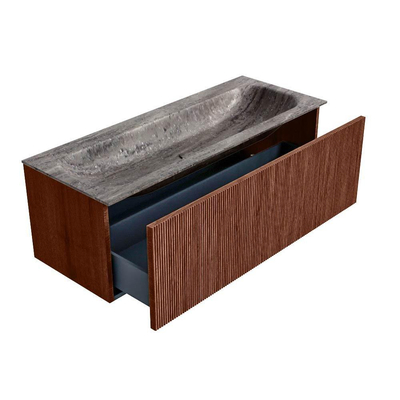 MONDIAZ KURVE-DLUX 120cm badmeubel kleur Ruby met 1 lade en 0 deuren. Wastafel BIG LARGE Midden 1 kraangat Oza.