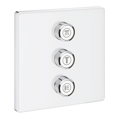 Grohe SmartControl Mitigeur thermostatique encastré - 3 boutons - adapté à 3 fonctions - carré - blanc