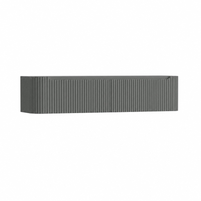 H&R Badmeubelen Juice Wastafelonderkast - 180x45x40cm - afgeronde hoeken - 3D-front - 2 lades - geïntegreerde greep - petrol mat