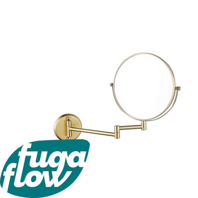 FugaFlow make-up spiegel - 20cm - rond - PVD - geborsteld messing (goud) -