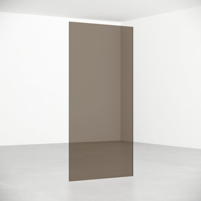 Fortifura Galeria Inloopdouche - rook - glas - 100x200cm - 8mm - nano - blind - inbouw profiel - brons