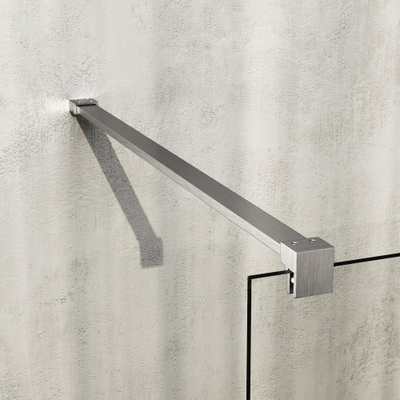 BRAUER Void Paroi de baignoire - 80x140 - verre transparent - incl. revêtement de protection du verre - inox brossé PVD