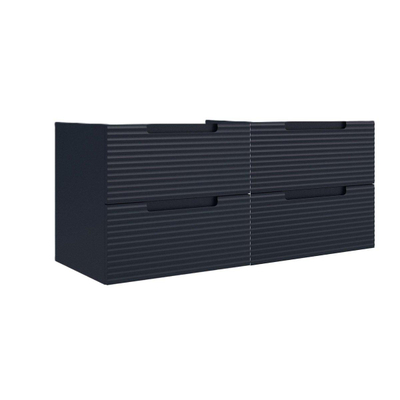Saniclass Prime Balance Meuble sous lavabo - 120x55x44.9cm - 4 tiroirs - Poignée intégrée - MDF - bleu marine mat