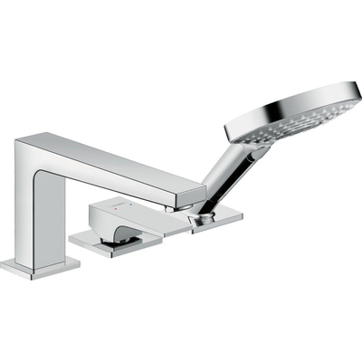 Hansgrohe Metropol 3-gats badrandmengkraan - met rechte greep - hoogglans chroom