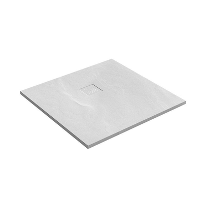 BRAUER Asteroid Douchebak 90x90 incl. antislip en antibacterieel mineraalmarmer mat wit SHOWROOMMODEL