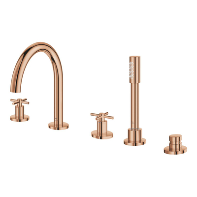 Grohe Atrio Mitigeur baignoire sur gorge - 5 trous - Warm sunset brillant (cuivre)