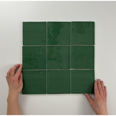 ÉCHANTILLON Par Goof Carreau mural Ancien Hollandais blanc ancien vert Vintage Brillant Ancien Vert