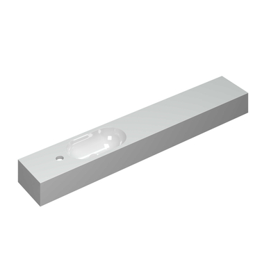 INK Nice Day Plan vasque - 120x20x10cm - lavabo à gauche - 1 trou de robinet - cuve ovale - polystone blanc brillant