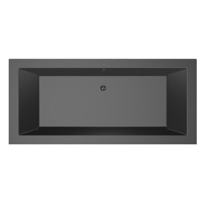 Xenz Society Duobad - 175x80x53 - afvoer Midden - acryl - ebony