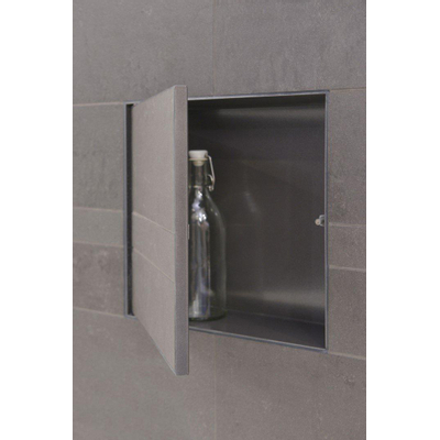 Looox BoX nis - 30x30x14cm - inbouw - betegelbaar - rvs geborsteld