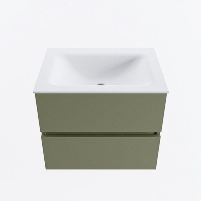 Mondiaz VICA ensemble de meuble de salle de bain - 60cm - meuble sous-vasque armée - 2 tiroirs - lavabo nuage milieu - sans trous de robinet - version haute de 60cm - talc