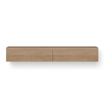 Looox Wood collection Base Block 200x30x40cm 2 tiroirs chêne old grey