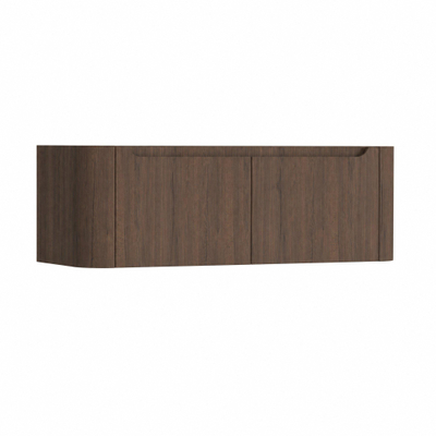H&R Badmeubelen Juice Wastafelonderkast - 120x45x40cm - afgeronde hoeken - 2 lades - geïntegreerde greep - coffee