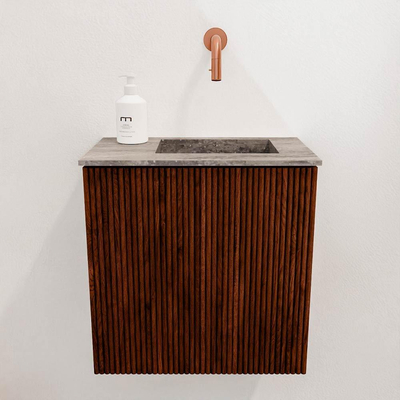 Mondiaz JOYA-DLUX Meuble de toilette 40cm - couleur Ruby - Lavabo FAYE position Droite Sans trou de robinet couleur Oza